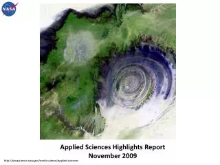 Applied Sciences Highlights Report November 2009