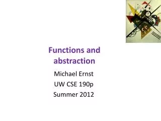 Functions and abstraction