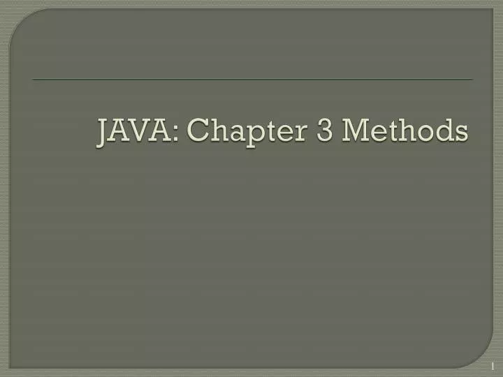 java chapter 3 methods