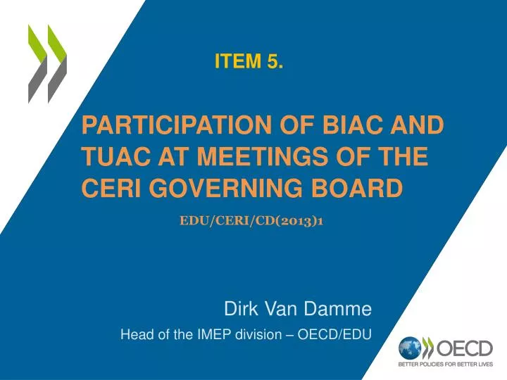 participation of biac and tuac at meetings of the ceri governing board