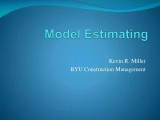 Model Estimating