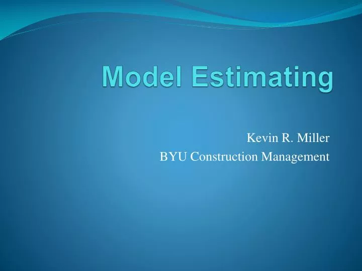 model estimating