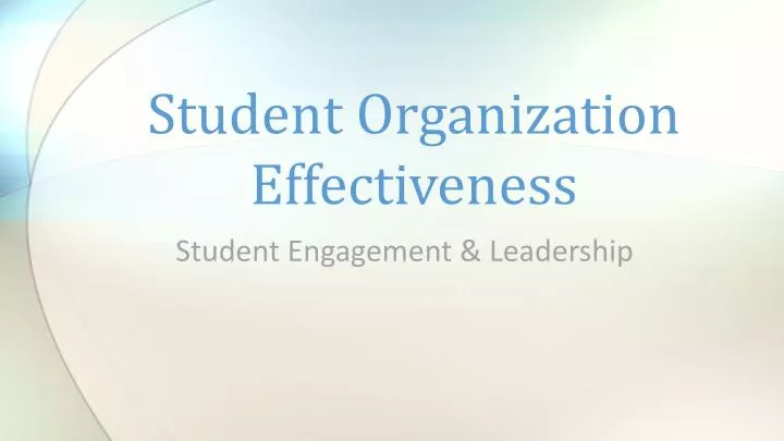 student organization effectiveness