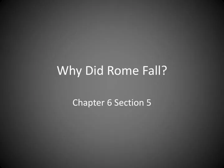 why did rome fall