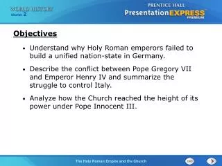 Understand why Holy Roman emperors failed to build a unified nation-state in Germany.