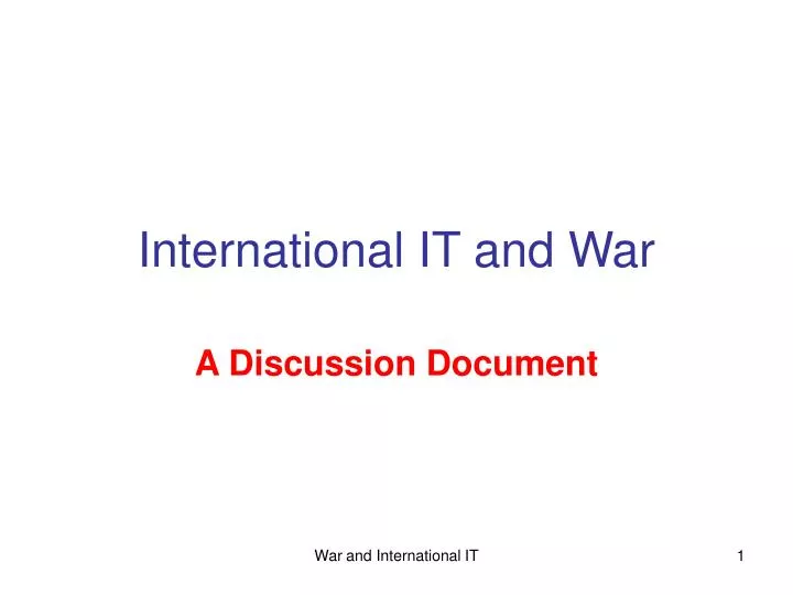 international it and war