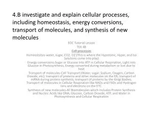EOC Tutorial Lesson TEK 4B Cell processes