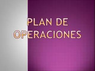 plan de operaciones
