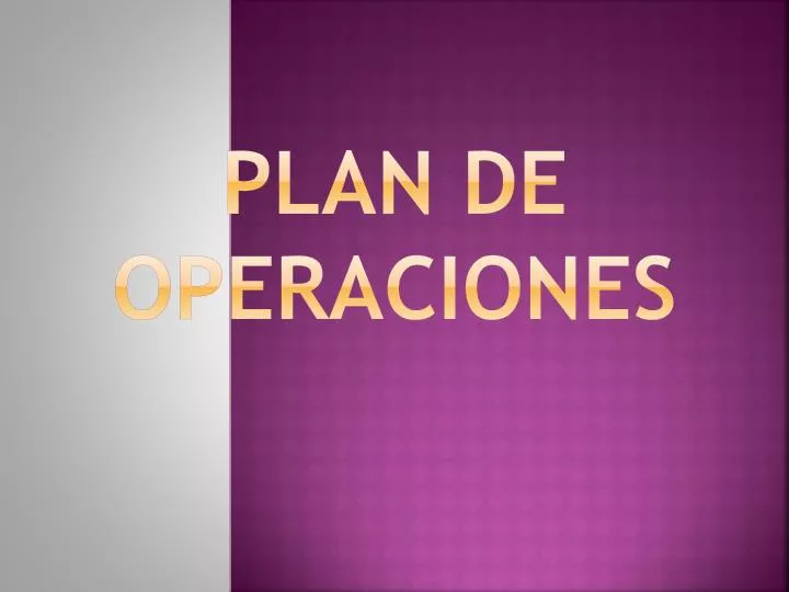 plan de operaciones