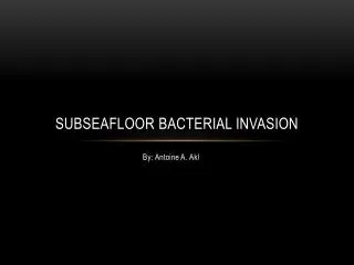 Subseafloor Bacterial Invasion