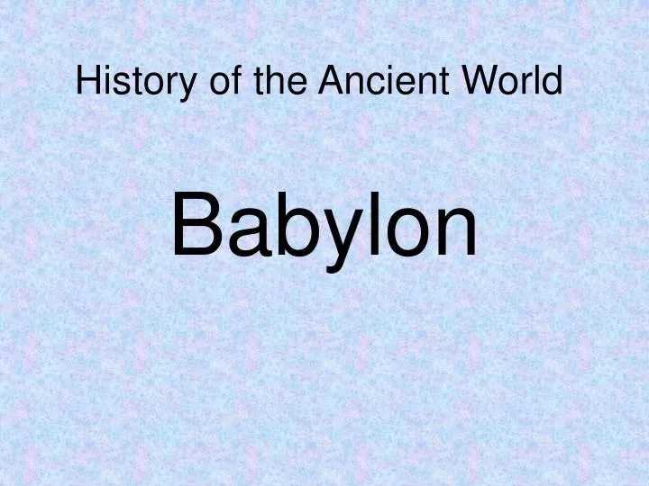 history of the ancient world
