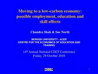 Moving to a low-carbon economy: possible employment, education and skill effects