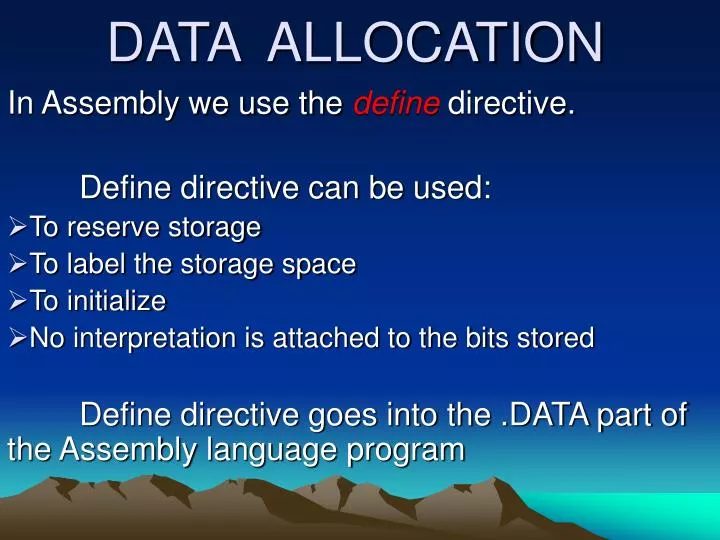 data allocation