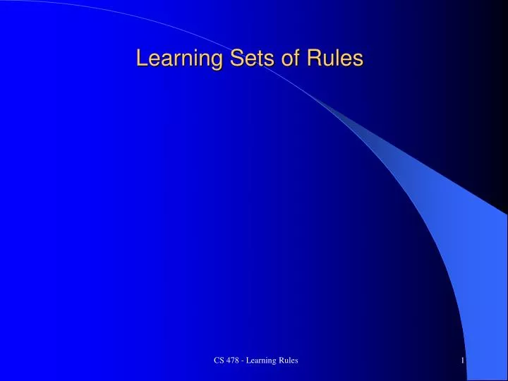 learning sets of rules