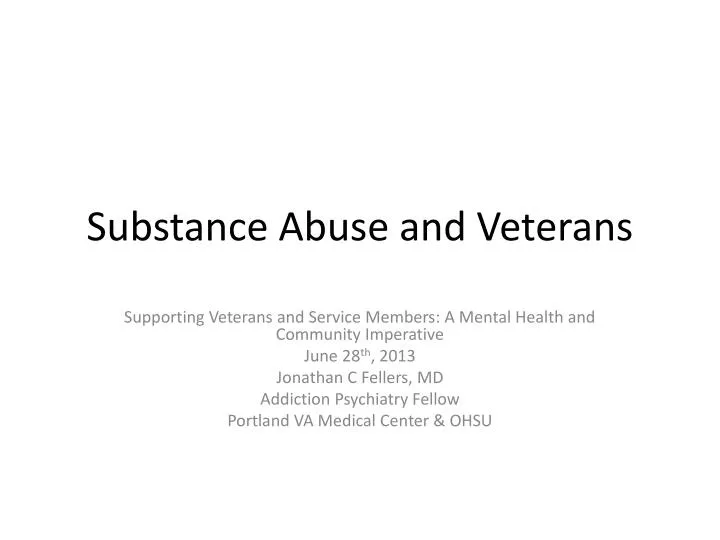 substance abuse and veterans