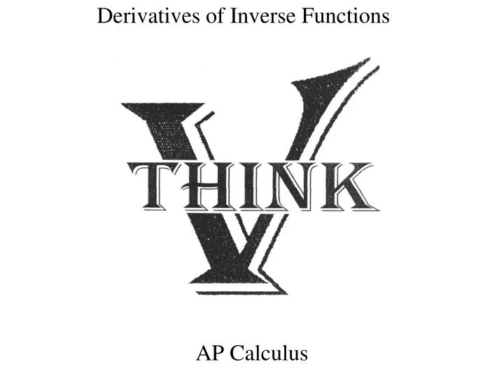 derivatives of inverse functions