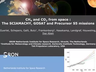 CH 4 and CO 2 from space : The SCIAMACHY, GOSAT and Precursor S5 missions