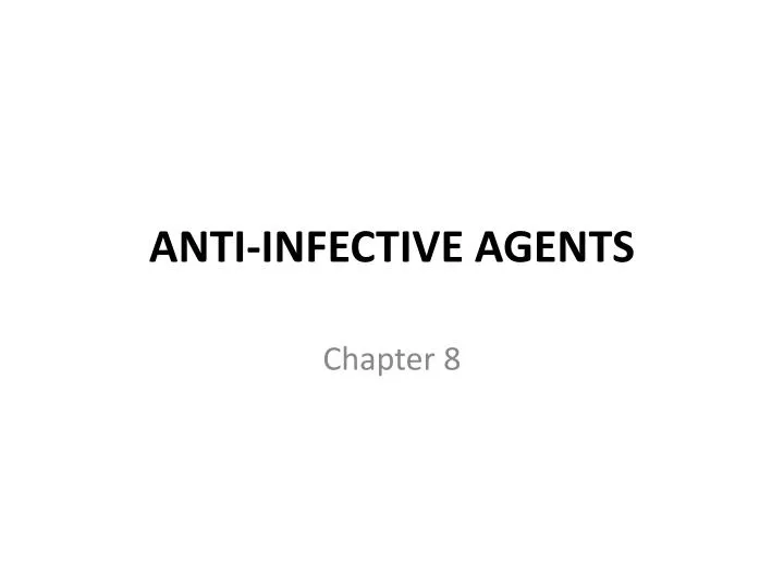anti infective agents