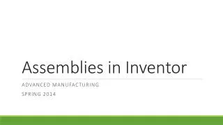 Assemblies in Inventor