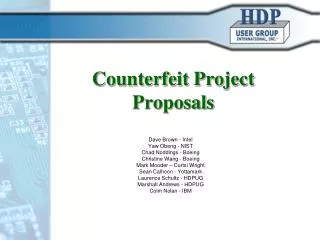 Counterfeit Project Proposals