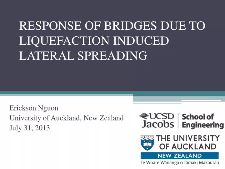 response of bridges due to liquefaction induced lateral spreading
