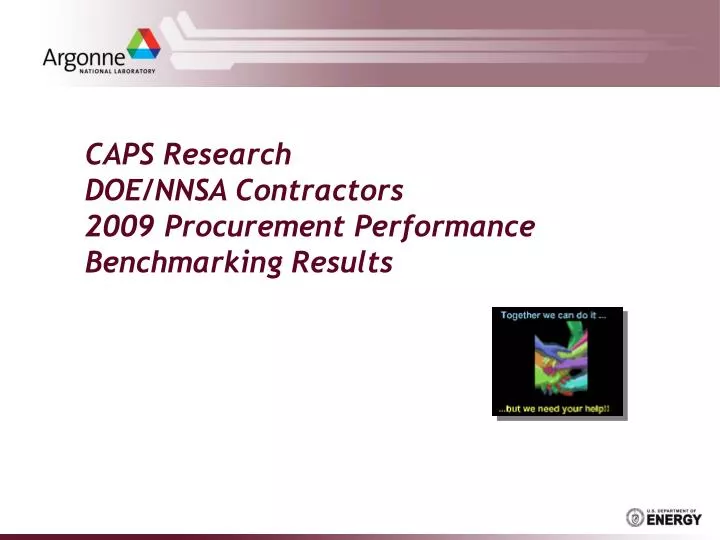 caps research doe nnsa contractors 2009 procurement performance benchmarking results