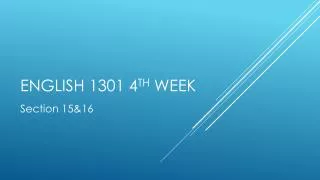 English 1301 4 th week