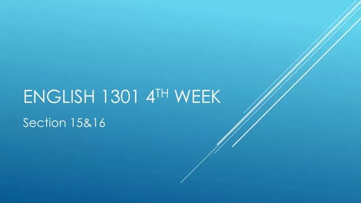 english 1301 4 th week
