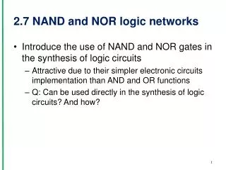 2.7 NAND and NOR logic networks