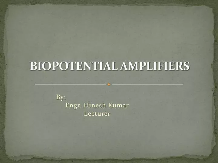 biopotential amplifiers