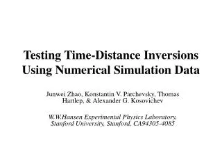 Testing Time-Distance Inversions Using Numerical Simulation Data