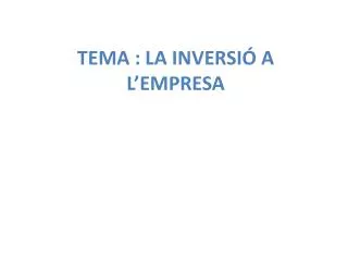 tema la inversi a l empresa