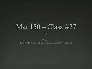 mat 150 class 27