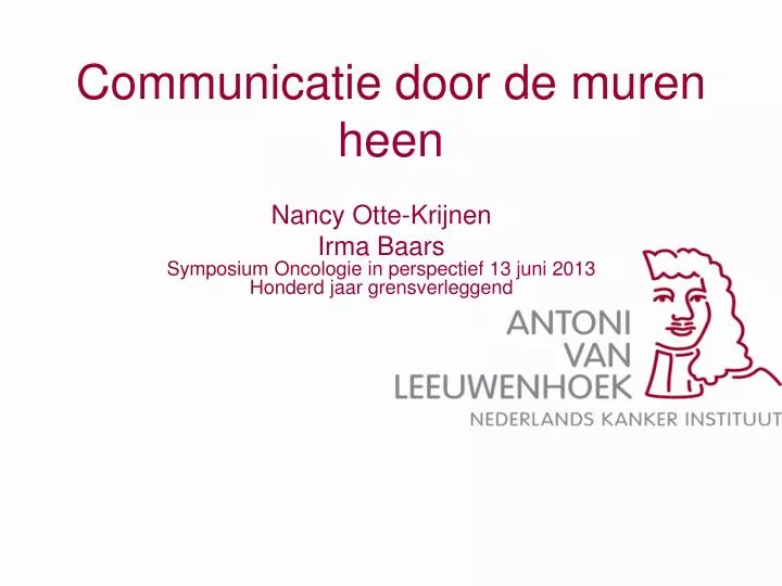 communicatie door de muren heen