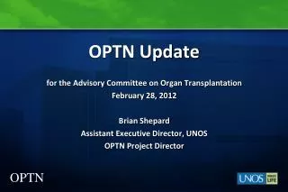 OPTN Update