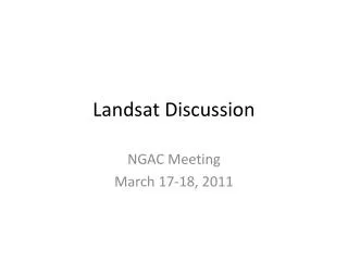 Landsat Discussion