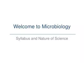 Welcome to Microbiology