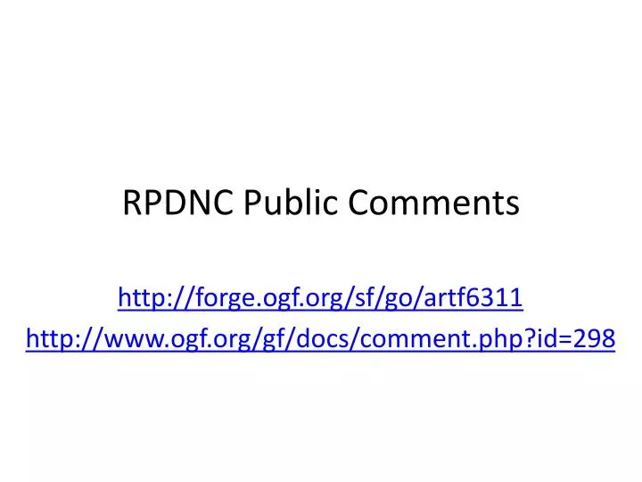 rpdnc public comments