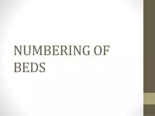 NUMBERING OF BEDS