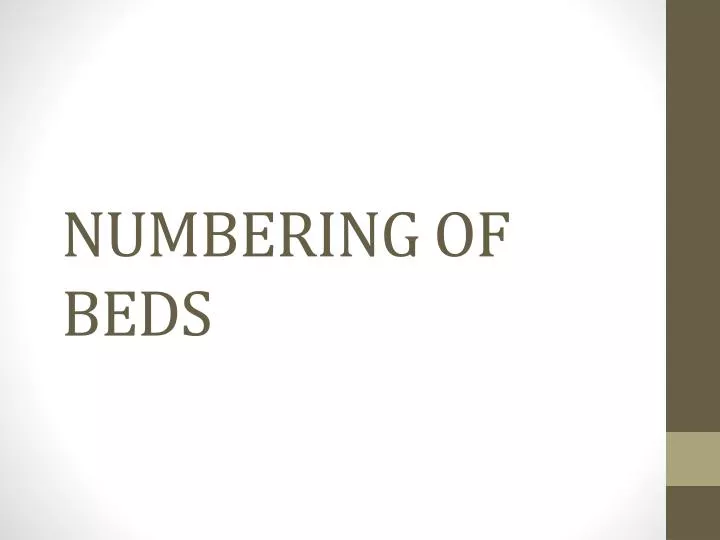 numbering of beds
