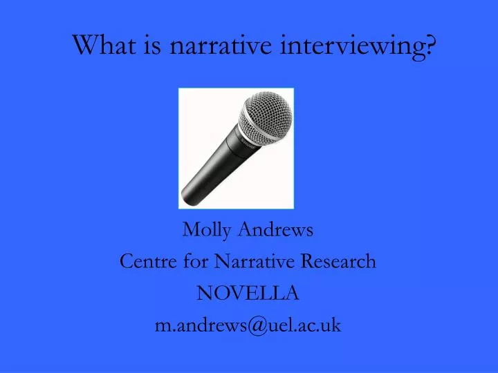 what is narrative interviewing