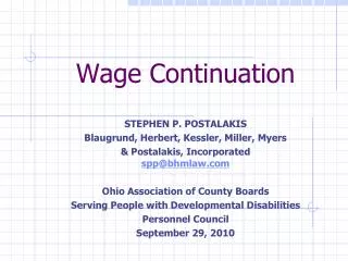 Wage Continuation