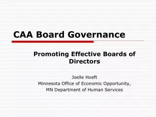 CAA Board Governance