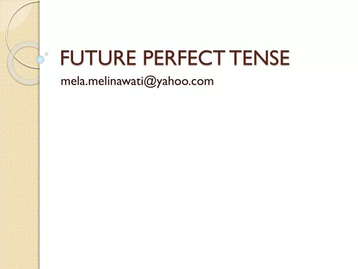 future perfect tense