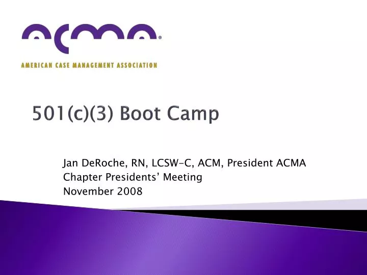 501 c 3 boot camp