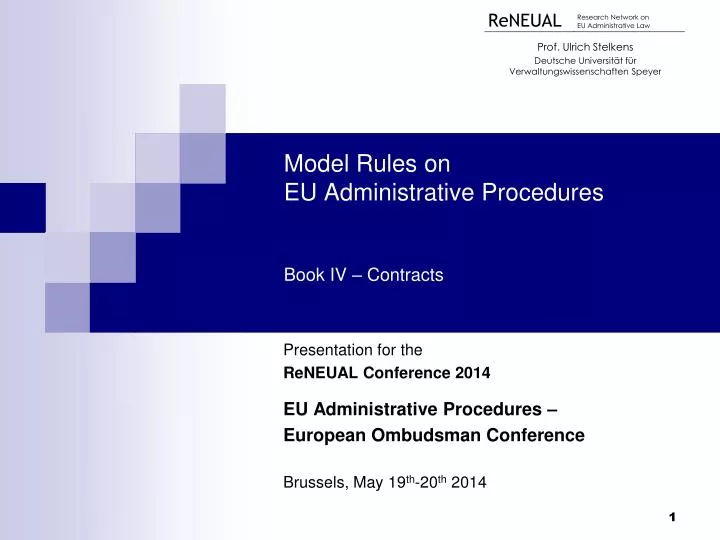 model rules on eu administrative procedures book iv contracts