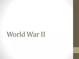 world war ii