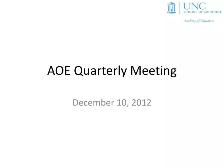 aoe quarterly meeting