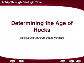 determining the age of rocks