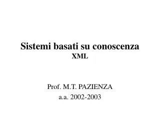 Sistemi basati su conoscenza XML